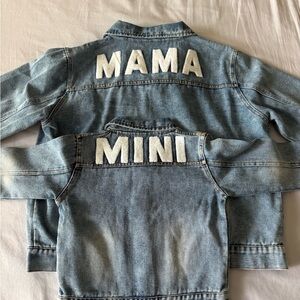 PatPat Mom and Kid Blue Denim Jacket sets